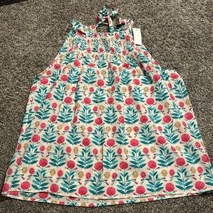 Ann Taylor Floral Tank Top Tie Back Pink Flowers Shirt Cotton Viscose Blend NWT